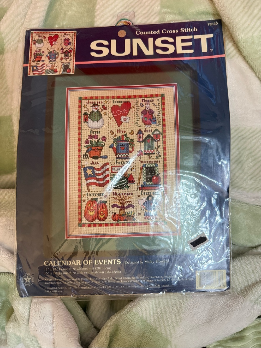 New Sunset Calendar of Events Counted Cross Stitch Kit -# 13630